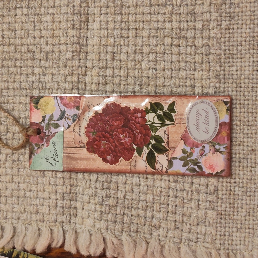 Floral Bookmark with Inspirational Quote